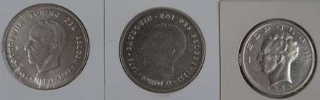 Belgique. Lot de 3 pièces en argent 50 frank 1939 
