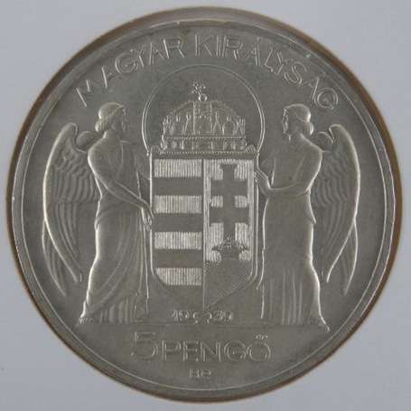 Hongrie. 1 pièce de 5 pengo en argent amiral 