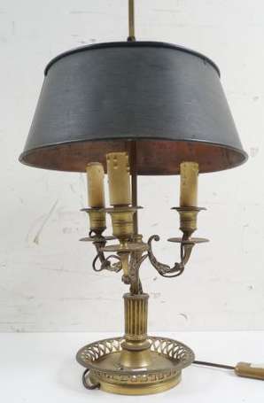 Lampe bouillotte à trois lumières en bronze de 