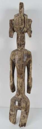 Ancienne grande figure d'ancêtre en bois lourd 