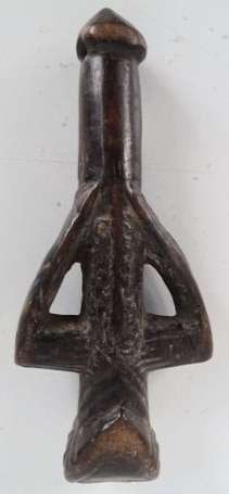Sifflet de chasseur en bois dur noirci et un bâton