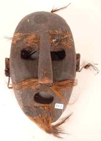 Ancien masque de cérémonie en bois dur, sourcils 
