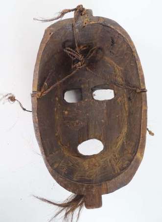 Ancien masque de cérémonie en bois dur, sourcils 