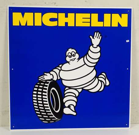 MICHELIN : Tôle illustrée du Bibendum. 80 x 80cm. 