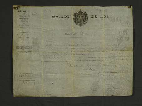 Attribution d'une Pension par le Roi 1829 - Grand 
