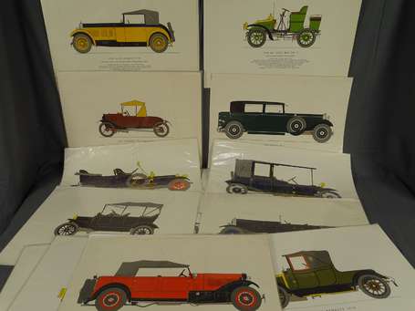 Gravure & Lithographie - Automobiles - Ensemble 