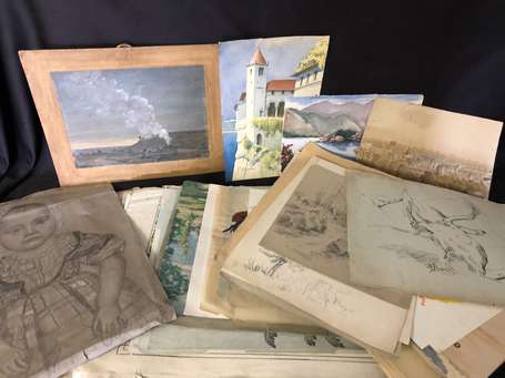 Dessins et Aquarelles des années 1880 à 1950 - 