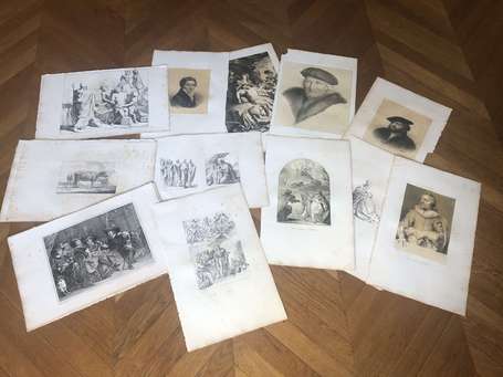 Ensemble de 25 lithographies 19ème d'après les 