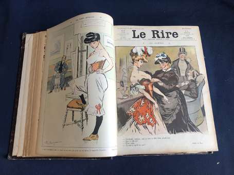 « LE RIRE » - Volume relié cuir de l'année 1907 du