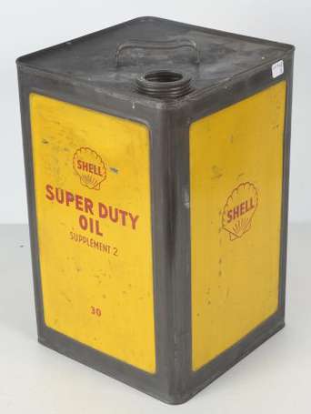 SHELL Super Duty oil : Bidon en tôle lithographiée