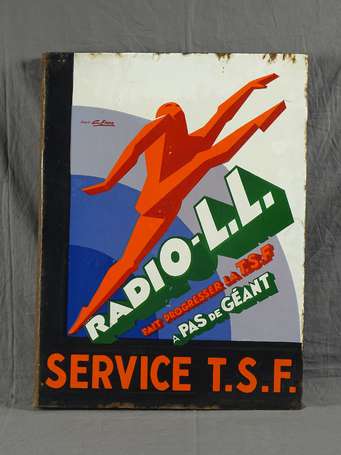 RADIO L.L Service T.S.F : Plaque émaillée 