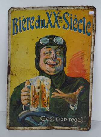 BIERE DU XXème SIECLE : Tôle lithographiée 