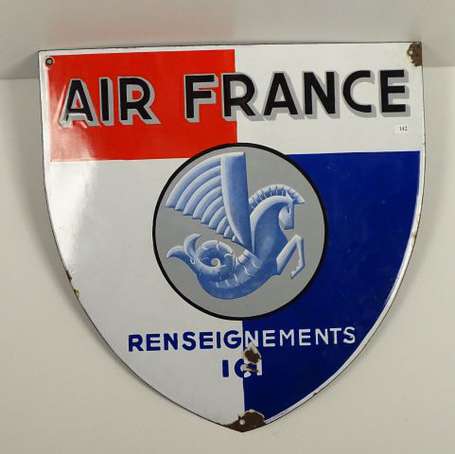 AIR FRANCE : Plaque émaillée illustrée de la 