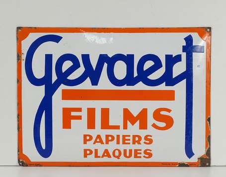 GEVAERT Film Papiers Plaques / Plaque émaillée 
