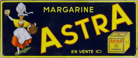 ASTRA Margarine : Plaque émaillée plate à rebords,