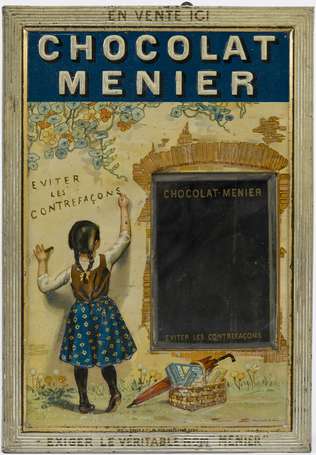 CHOCOLAT MENIER : Tôle lithographiée embossée, 