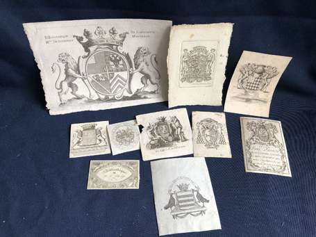 10 ex libris XVIIème et XIXème