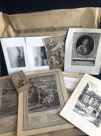 Un lot de Gravures anciennes , à trier