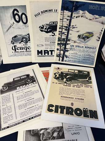 Automobile - 15 publicités provenant de revues 