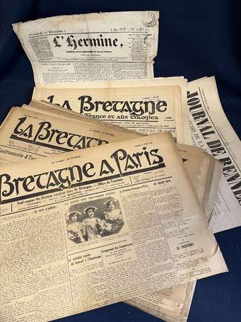 Bretagne - 17 Journaux bretons de 1838 à 1936