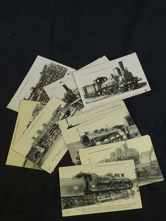 Chemin de Fer - 15 CPA cartes photos - Trains , 