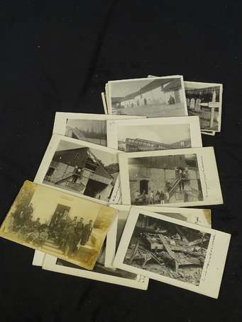 Militaria - 9 cartes photos + 1 CPA + 8 Photos - 