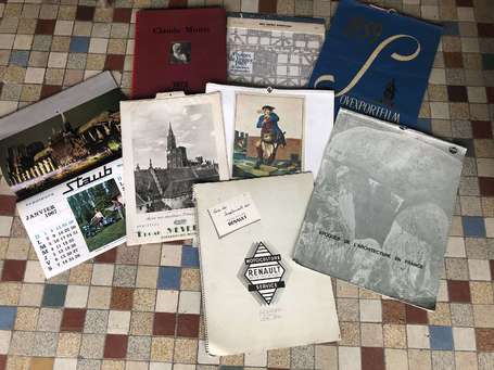 Ensemble de 8 calendriers grand format - 1956 à 