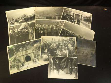 Alphonse XIII - Ensemble de 10 photos de la visite
