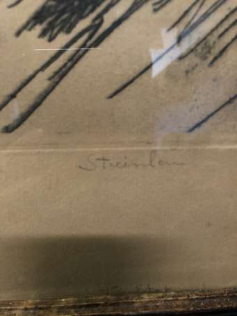 STEINLEN - Une lithographie début 1900 , contre 