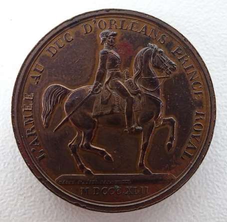 Médaille de 1842. L'armée au Duc d'Orléans, prince