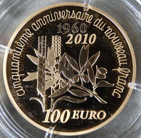 Pièce de 100 € en or 920°/00 semeuse B.E 50e 