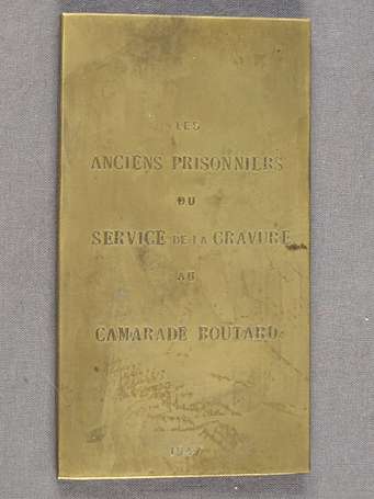 Grande plaquette de bronze Uniface par Marcel 