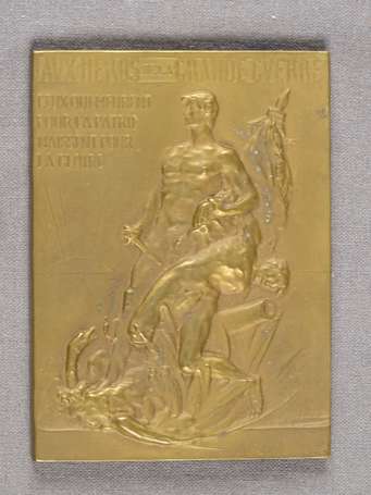 Plaquette en bronze Aux héros de la Grande Guerre 