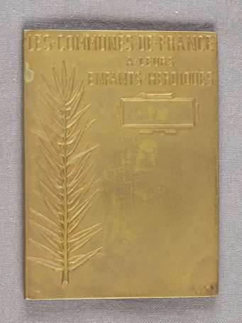 Plaquette en bronze Aux héros de la Grande Guerre 