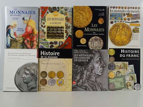 Lot de 8 beaux ouvrages sur les monnaies et les 
