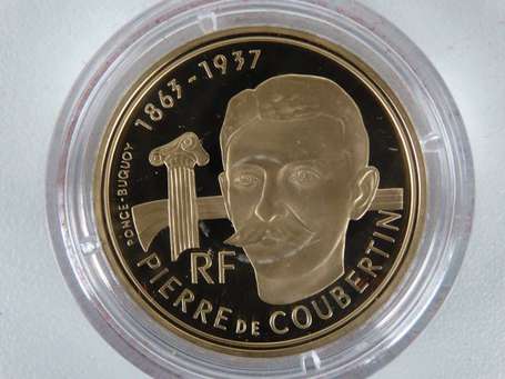 France. 500 francs or. Pierre de Coubertin. 1991. 