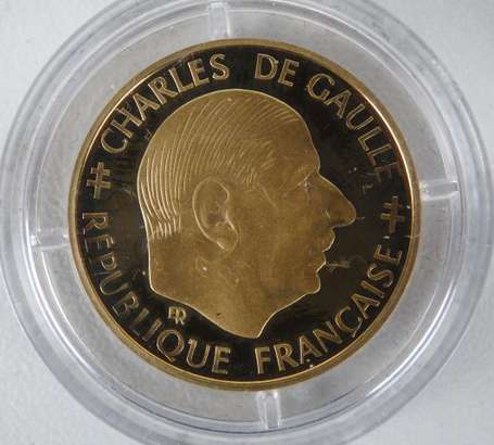 France. Pièce de 1 franc en or De Gaulle 1988 