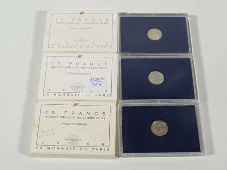 Monnaie de Paris Lot de 3 pièces de 10 francs en 