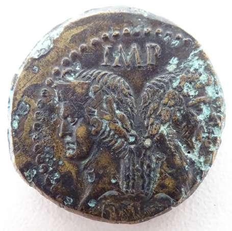 Monnaie romaine - AGRIPPA et AUGUSTE Dupondius. 