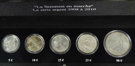 Coffret La semeuse en marche. Pièces d'argent 2008