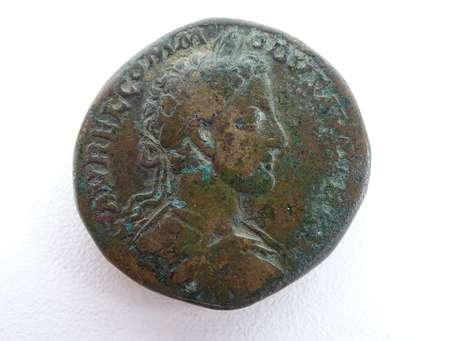 Monnaie romaine - COMMODE Sesterce. Avers : Buste 
