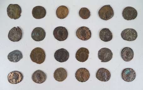 Lot de 24 monnaies romaines. Tous états. TB/TTB.