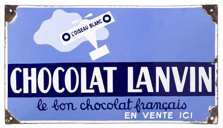 CHOCOLAT LANVIN « L'Oiseau Blanc » : Plaque 