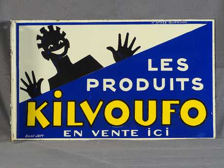 LES PRODUITS KILVOUFO : Rare plaque émaillée 