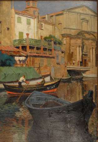 FLOUR Jules (1864 -1921) Martigues, l'Eglise de la