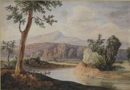 CHANTRON Antoine (1771-1842) Paysage, bord de 