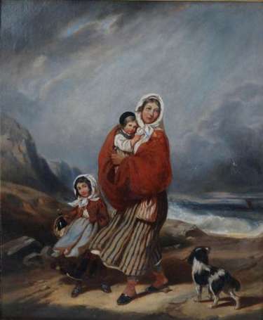 COURBOULIS Zoé (XIXe) Pêcheur et son fils, Femme 