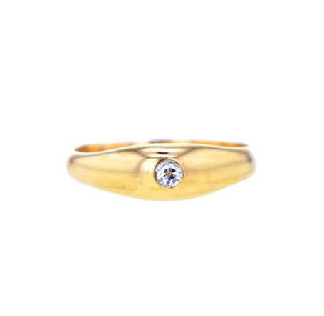 Bague jonc en or jaune 18K (750°/00) sertie clos 