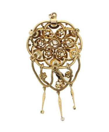 Pendentif en or jaune 18K (750°/00) rehaussé 