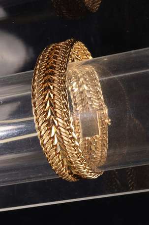 Bracelet ruban à maille fantaisie en or jaune 18K 